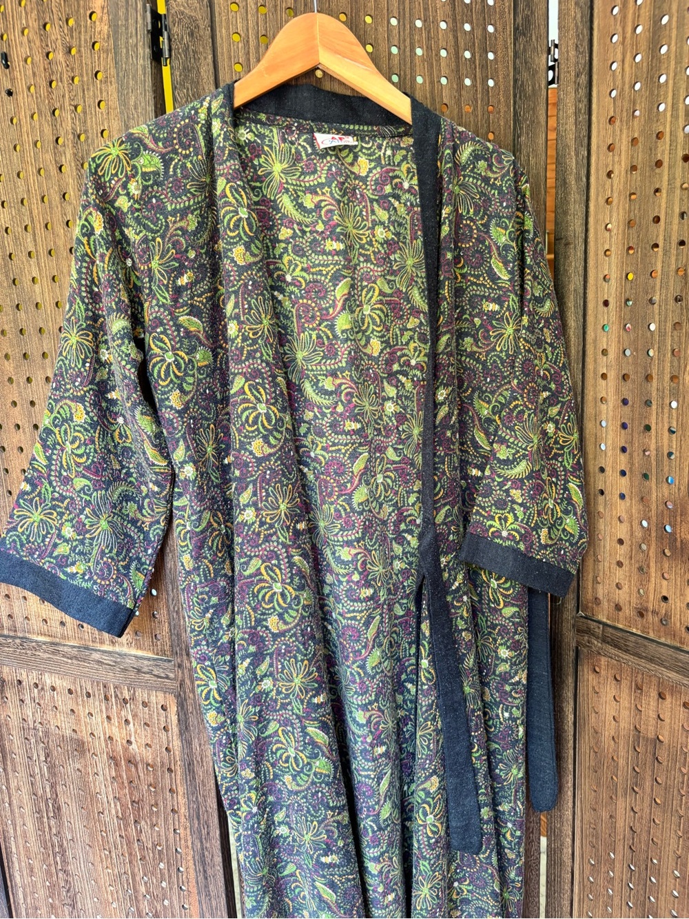 Womens Floral Kimono Jacket - Green & Purple